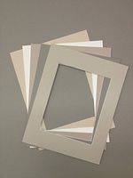 Pack of 10 16x20 Picture Mats, 5 Beige Colors, with White Core Bevel Cut for 12x16 Pictures