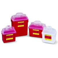 BD Multi-Use Nestable Sharps Collector, 8 Qt, Clear Top, Open Cap, Red 305343