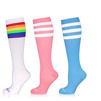 NEWZILL Compression Socks (20-30mmHg) for Men & Women (3-Pair Assort 10, Medium)