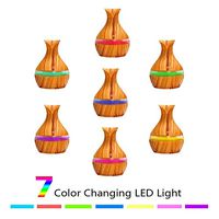 Fantastick 300ml Wood Grain Humidifer 7 Colors Night Light Ball Water Drop Essential Oil Humidifier Aromatherapy