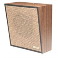 Valcom V-1222 One Way Amplified Dual Input Wall Speaker Woodgrain with Light Brown Open Weave Grille