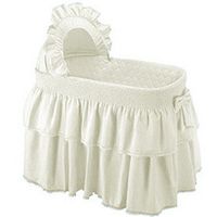 Babykidsbargains Paradise Rainbow Ecru Bassinet Liner Skirt and Hood, 13" x 29"