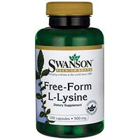 Swanson Amino Acid Free-Form L-Lysine 500 Milligrams 100 Capsules