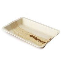 Tableclothsfactory 100 Pcs Natural 6.4" x 10" Rectangle Eco-Friendly Palm Leaf Disposable Plates