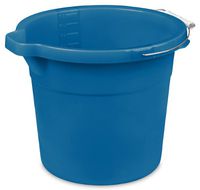 Sterilite 11234312 12 Quart/11.4 Liter Spout Pail, Blue Aquarium Pail w/ Wire Handle & White Grip, 12-Pack