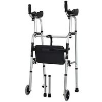 Standard Walkers Deluxe Folding Walker Toilet Safety Frame Sit-to-Stand Bariatric Walker Easy to Rise with Wheels