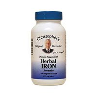 Dr. Christopher's Original Formulas - Herbal Iron Formula 450 Mg. - 100 Vegetarian Capsules