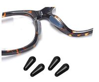 AM Landen Black Anti Skid 1.8mm 10 Pairs Tear Drop Non-Slip Silicone Nose Pads for Eyeglass