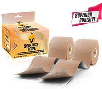 Spartan Tape Kinesiology Tape (Pack of 2) - Incredible Support for Pro Athletic Kt Sports and Recovery - Free Kinesio Taping Guide! - Rocktape Waterproof Tex Rock Gold Lift Tapes - Uncut (2X Beige)