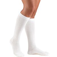 Truform Compression Socks, 10-20 mmHg, Ladies Gym Socks, Knee High Over Calf Length, White, Medium