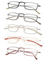 5-Pack Lightweight Readers Men Women Reading Glasses Gunmetal +1.5