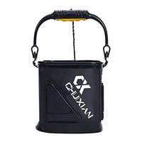 Collapsible Fishing Bait Bucket, EVA Portable Multi-functional Folding Wash Basin Camping Water Storage Container Pail with Rope for Traveling Hiking Fishing Boating Gardening(8L)