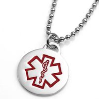 StickyJ USA Stainless Round Medical Alert Charm 3/4 in