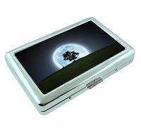 Full Moon Tree Dream Fantasy Metal Silver Cigarette Case Holder Wallet RFID-blocking