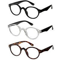 Reading Glasses 3 Pair Spring Hinge Professer Readers for Men and Women Fashion Glasses for Reading +2.75