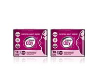 Genial Day Organic Cotton Unscented Eco Certified Super Absorbency Pad with Wings Featuring Odor Control Anion Strip Regular Flow - 2 Packs of 10