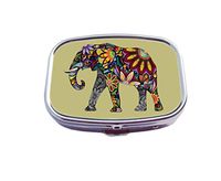 Luxcase The cheerful elephant Custom Silver Pill Box Pocket Medical Tablet Holder Decoration Box Wallet