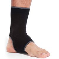 Neotech Care Ankle Support Sleeve (1 Unit) - Open Heel, Light, Elastic & Breathable Knitted Fabric - Medium Compression - for Men, Women, Kids - Right or Left Foot - Black Color (Size L)