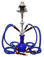 Hookah 20" Blue 4 hose shisha nargila bar hookas nargile glass water Vase new