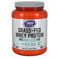 NOW Sports Nutrition, Grass-fed Whey Protein 22 Grams, Unflavored Powder, 1.2-Pound