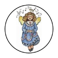 HotSaleStore Sticker Seals 48 Angel Music Envelope Seals Labels Stickers 1.2" Round