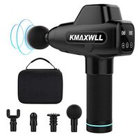 KMAXWLL Massage Gun Deep Tissue Handheld Percussion Muscle Massager for Pain Relief, Electric Body Massager Sports Drill Portable Power Quiet Professional Massager 20 Speeds 4 Heads, Black