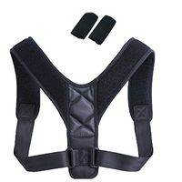 Posture Corrector - Back Posture Corrector for Women and Men-Adjustable Magic Stickers Upper Back and Neck Support - Providing Pain Relief for Clavicle Support, Back and Shoulder (Black-2Pad)