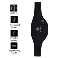 GDbow Waist Heating Belt Far Infrared Heated Waist Belt Pain Relief Therapy Made of High-Tech Graphene with USB Charging Cable and Pouch for Power Source
