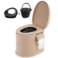 XIHAA Mobile Toilet Anti-Skid Pregnant Women Toilet Elderly Portable Patient Adult Commode,Elderly Pregnant Women Mobile Adult Household Portable Commode,KhakiC