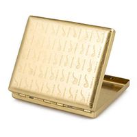 Double Sides Engraved Pipe Pattern Brass Metal Cigarette Case Holder for Regular Cigarettes