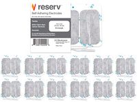 reserv 2" x 4" Rectangle Premium Re-Usable Self Adhesive Electrode Pads for TENS/EMS Unit, Fabric Backed Pads with Premium Gel (White Cloth and Latex Free) (24 Electrodes)