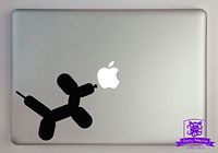 Balloon Dog Vinyl Decal Sized To Fit A 11" Laptop - Black