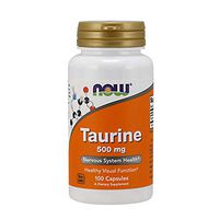 NOW Supplements, Taurine 500 mg, Nervous System Health*, Amino Acid, 100 Capsules