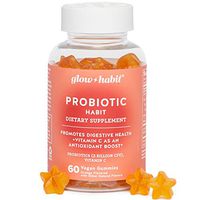 Glow Habit Probiotic Gummy! 60 Vegan Gummies Orange Flavor! Formulated with 2 Billion Probiotics and Vitamin C! Promotes Digestive Health and Antioxidant Boost! Choose Your Gummy Count! (60 Count)