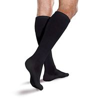 Therafirm Core-Spun Cushioned 20-30mmHg Moderate Graduated Compression Support Knee High Socks (Black, Medium)