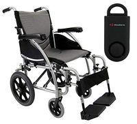 Karman S-Ergo 115 Ergonomic Transport Wheelchair | S-Style Seat Size 18" X 17" | Wire Break & Standard Swing Away Legrest | Frame Color - Silver & Free Black Safety Alarm!