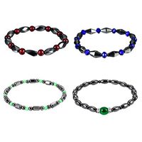 Healifty 4pcs Magnetic Hematite Bracelet Pain Releif Healing Bracelet Energy Bracelet for Men and Women