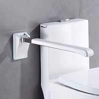 DERTHWER Toilet Handrail Safety Grab Bar Toilet Frame Rail Bathroom Seat for Home and Hotel,Carbon Steel Pipe Coated with White PU 70x18x11cm Anti-Slip Safety & Assisting Rails Bar