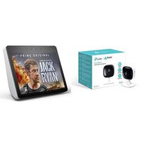 All-new Echo Show (2nd Gen) - Sandstone + Kasa Indoor Smart Security Camera, 1080P HD with Night Vision