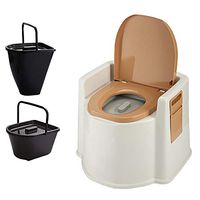XIHAA Mobile Toilet Anti-Skid Pregnant Women Toilet Elderly Portable Patient Adult Commode,Elderly Pregnant Women Mobile Adult Household Portable Commode,KhakiC