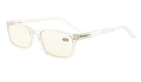 Eyekepper Readers Retro Spring Hinges Computer Reading Glasses Yellow Tinted Lenses (Transparent Frame, 3.50)