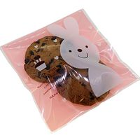 Pink Rabbit Cookie Candy Sweet Party Gift Wrapping Packaging Bags, Pack of 95, 10x10cm