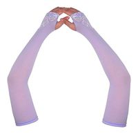 Compression Arm Sleeve for Men Women Youth - UV Sun Protection Sleeves Hand Cover Style with Thumb Holes - Cooling Aqua X Extreme Soft Skin Touch Feeling Fabric - for Running in Summer 2 Pair F-Purple