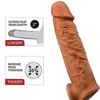 Super Coffee Color Reusable Sleeve 11 INCH Skin for Men Realistico Extender Enlargement FDA CE Proved