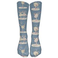Ballet Spandex Stretchability Compression Knee Socks Kawaii Golf Men & Women Cartoon Over Knee Long Tube Crew Socks