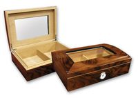 Prestige Import Group - The Addison Glass Top Cigar Humidor - Color: Walnut Burl