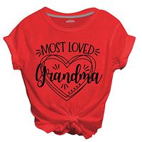 Coupondeal Fashion Women Casual Short Sleeve Letter Printed O-Neck Tops Tee T-Shirt Blouse(Red,S)