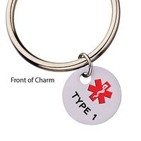 Type 1 Diabetes with Blue Circle Medical Alert Keyring