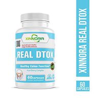 Xinnora Real Dtox 60 Capsules with Psyllium Husk, Acai Berry, Chlorella & Senna Leaf for Body Detox, Weight Control, Healthy Digestion, Bloating & Constipation Relief, Colon Detox & Cleanse Supplement
