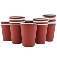 200 Pack - 12 Oz [8, 16] Disposable Hot Paper Coffee Cups - Cranberry Red (Cups Only)